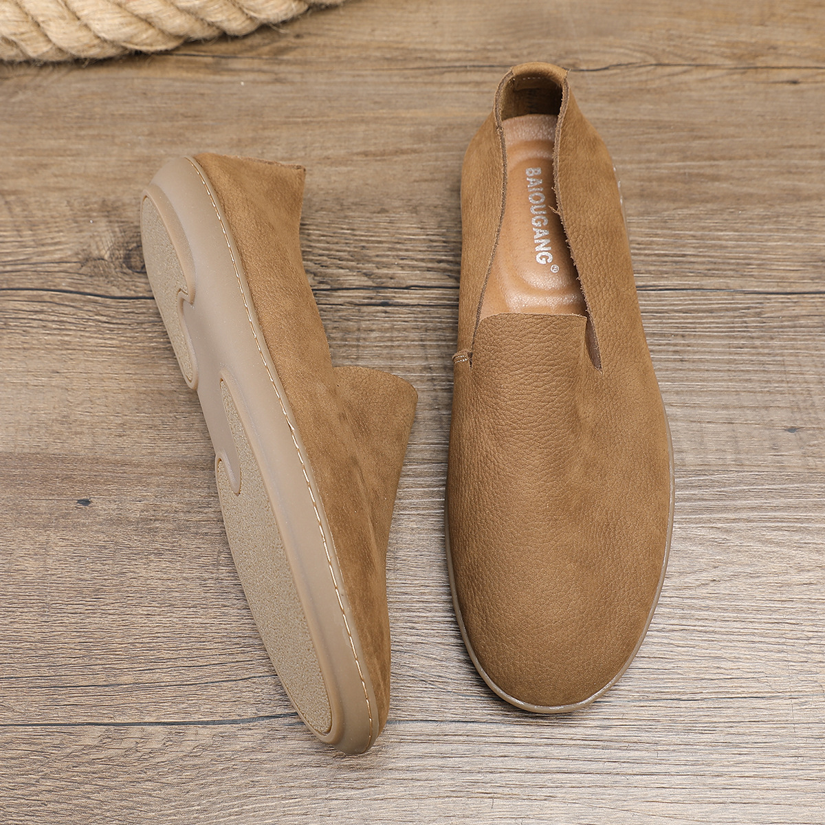 Handmade Men's Shoes Super Soft Breathable Lightweight First Layer Cowhide - Imagen 2