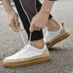 Hand-stitched Casual Shoes Leather Sneakers Soft Sole