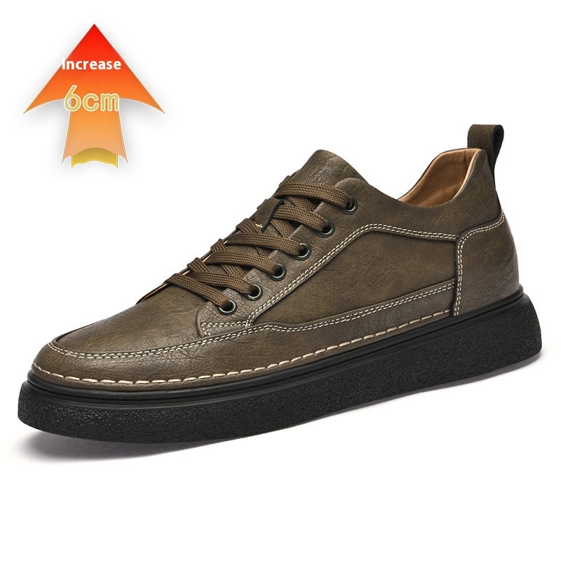 Autumn New Invisible Height Increasing Insole Men's Shoes 8cm Thick Bottom - Imagen 6