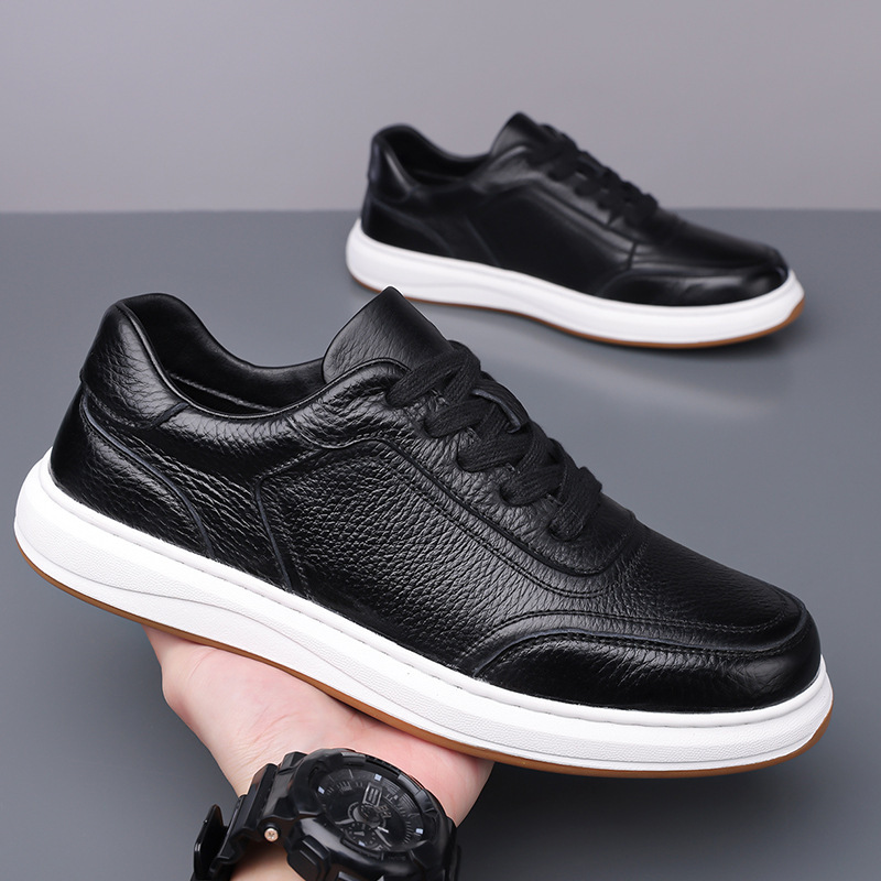 Casual Soft Leather Soft Bottom Men's Sneakers - Imagen 2