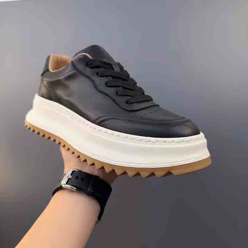 Leather White Shoes Male Retro Casual Shoes - Imagen 3