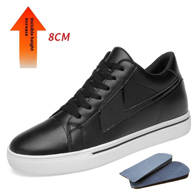 New Skateboard Cowhide Korean Style Height Increasing Insole Men's Shoes - Imagen 8