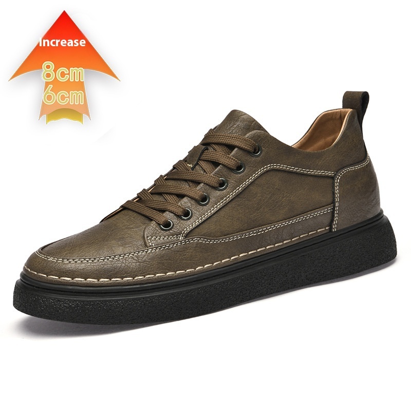 Autumn New Invisible Height Increasing Insole Men's Shoes 8cm Thick Bottom - Imagen 2