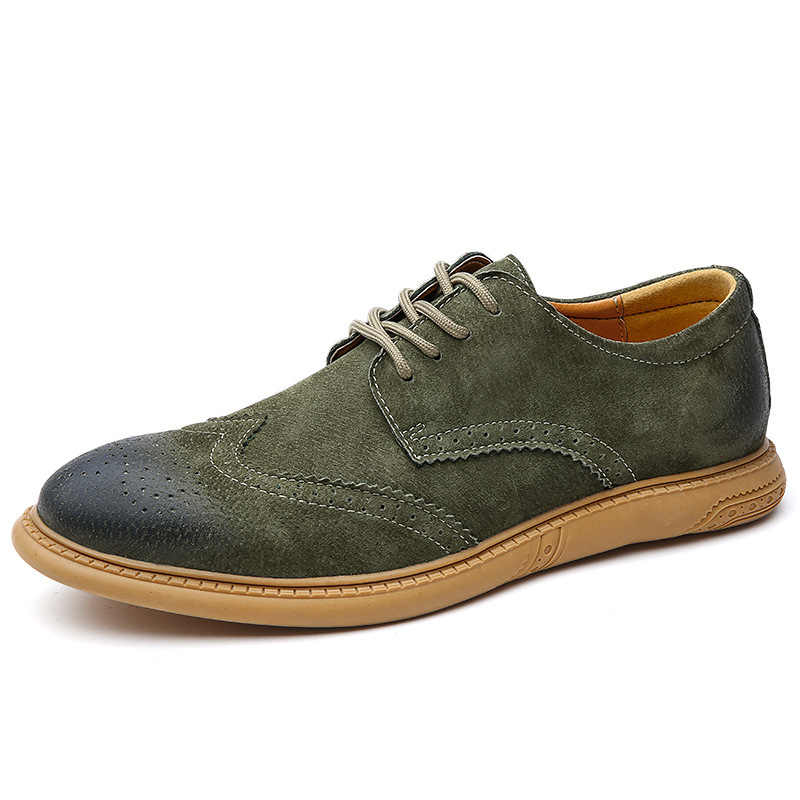 Business Formal Wear Genuine Leather Low Top Retro Lace Up Breathable Men's Shoes - Imagen 9