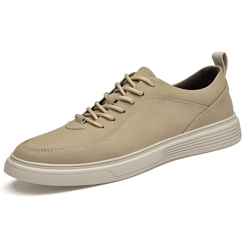 Men's Casual Sneakers Two-layer Cowhide Breathable Lace Up Fashion All-matching - Imagen 3