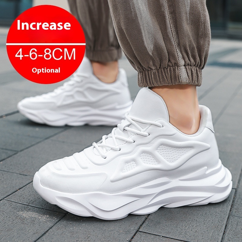 Summer New Invisible Height-increasing Shoes Men's 8CM Breathable Clunky Sneakers - Imagen 2