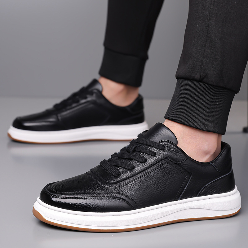 Casual Soft Leather Soft Bottom Men's Sneakers - Imagen 4
