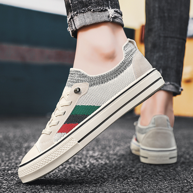 Breathable Thin Knitted Mesh Men's Casual Sneakers - Imagen 7