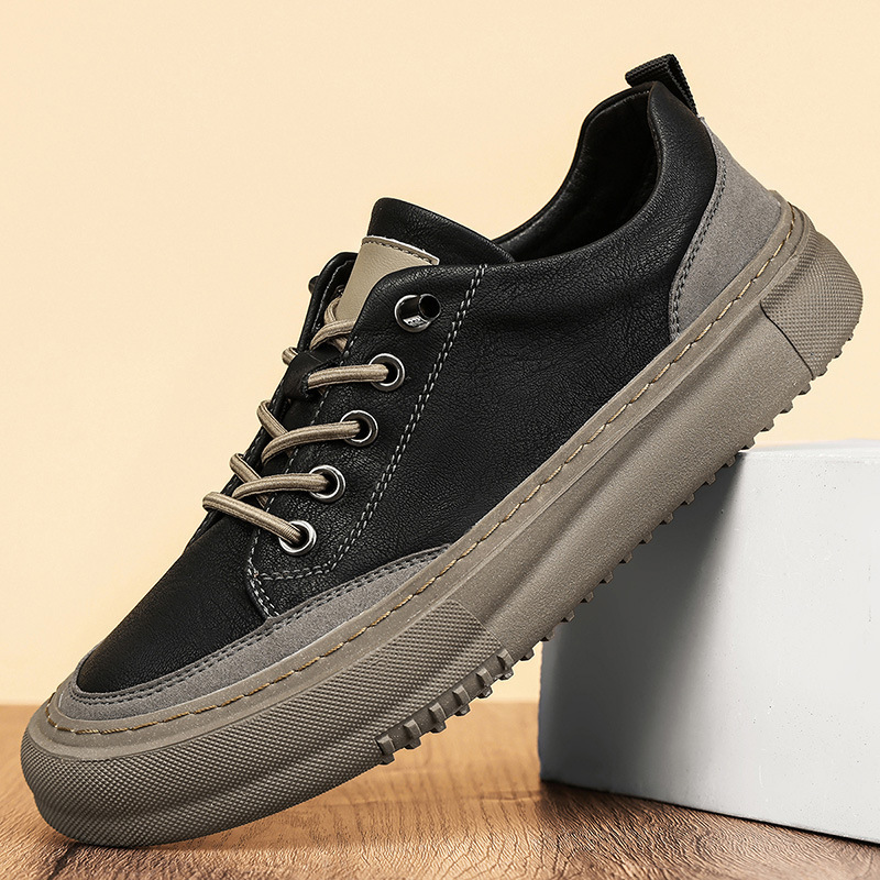 British Round Toe Men's Leather Shoes Men - Imagen 2