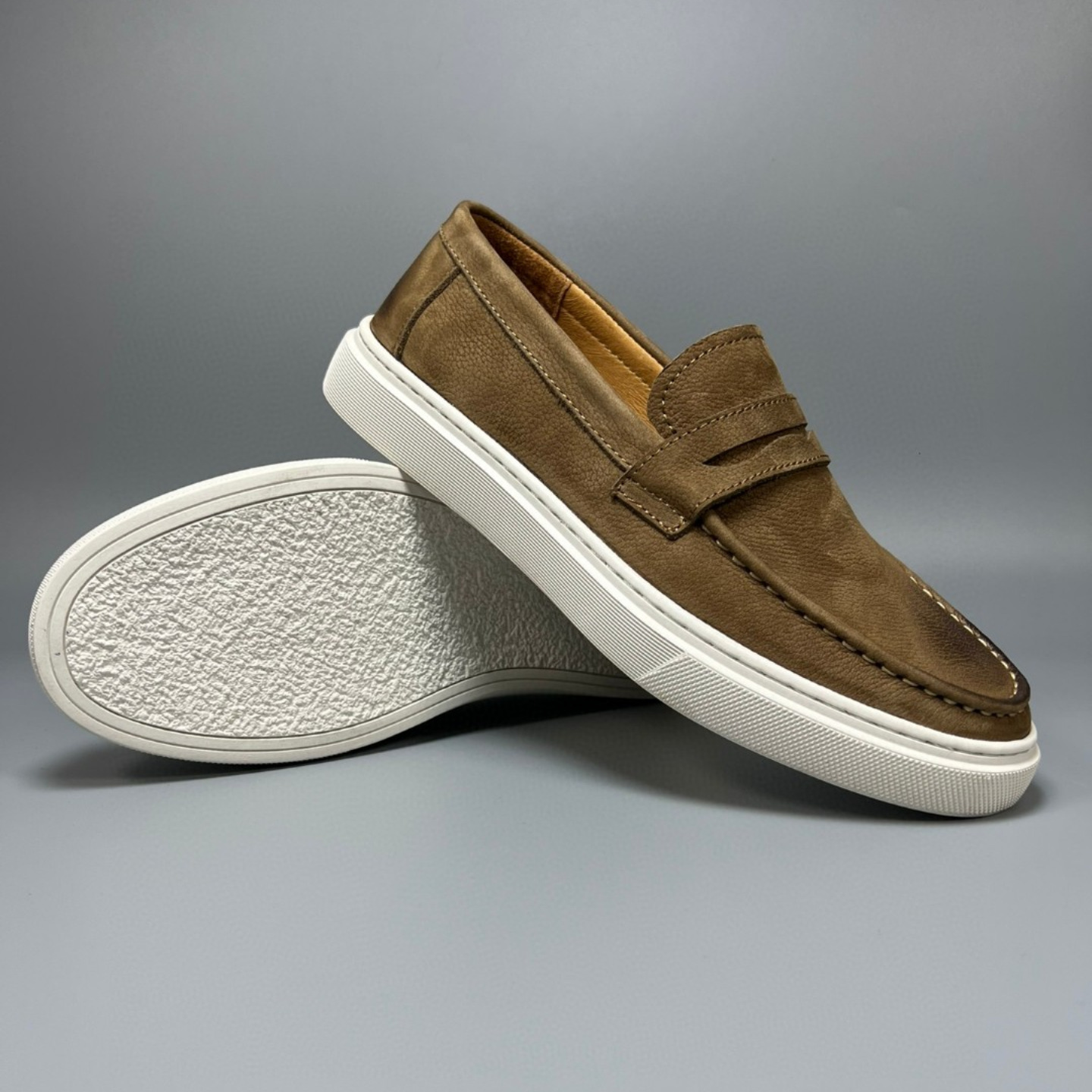 Casual Men's Genuine Retro Soft Bottom Calf Leather Shoes - Imagen 2