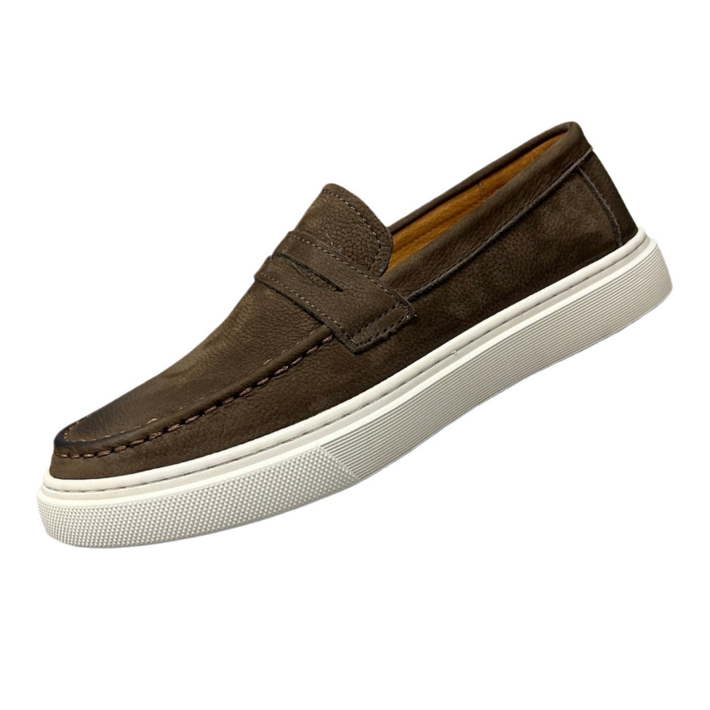 Casual Men's Genuine Retro Soft Bottom Calf Leather Shoes - Imagen 5