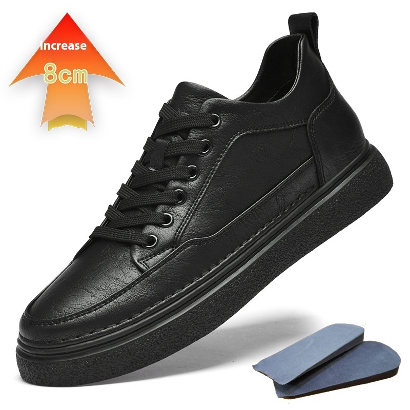 Autumn New Invisible Height Increasing Insole Men's Shoes 8cm Thick Bottom - Imagen 8
