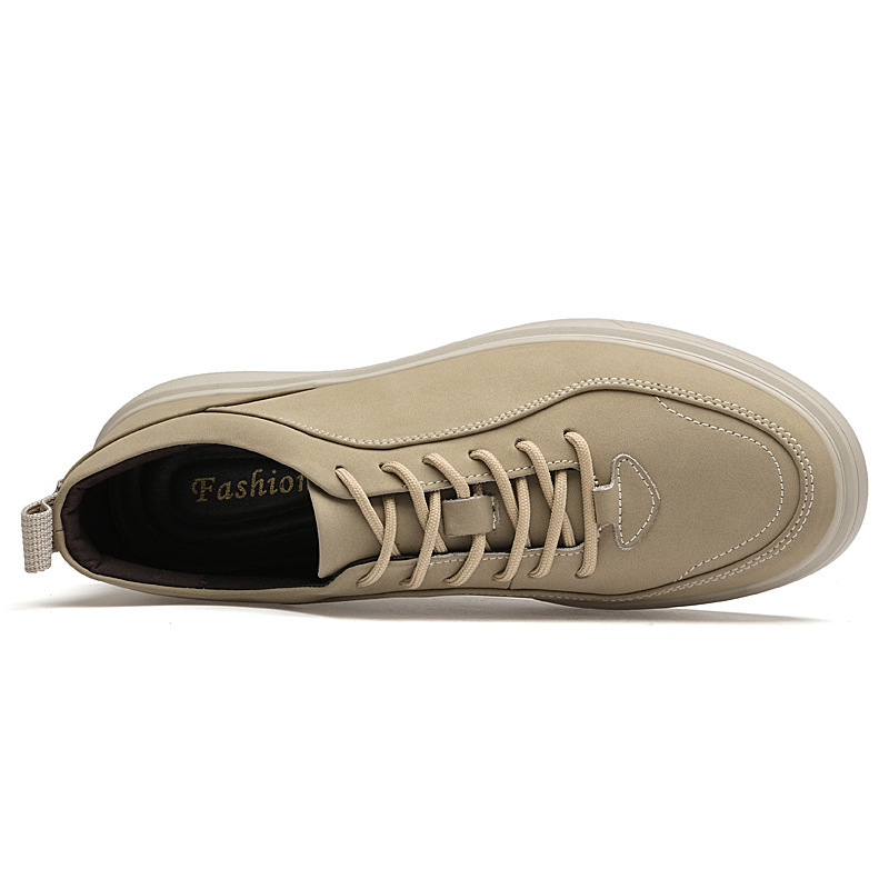 Men's Casual Sneakers Two-layer Cowhide Breathable Lace Up Fashion All-matching - Imagen 6