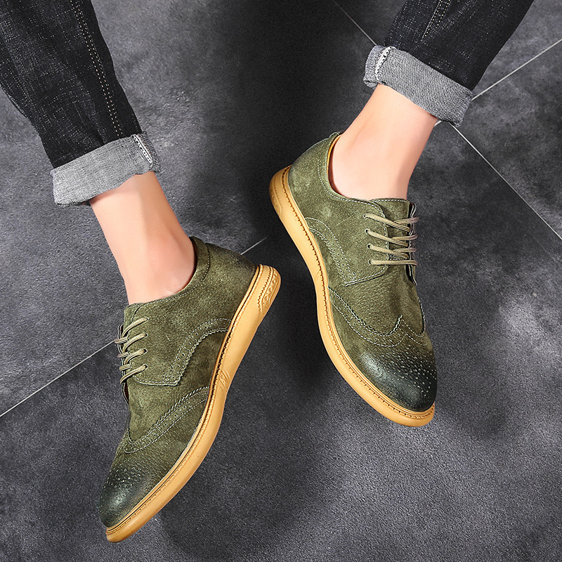 Business Formal Wear Genuine Leather Low Top Retro Lace Up Breathable Men's Shoes - Imagen 4