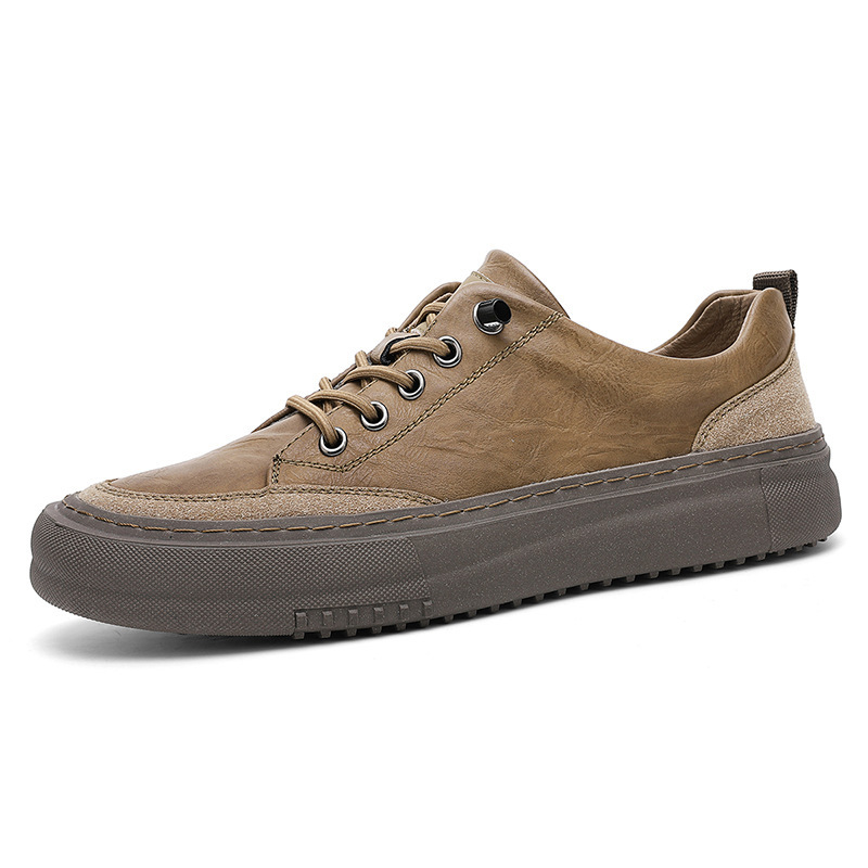 British Round Toe Men's Leather Shoes Men - Imagen 5
