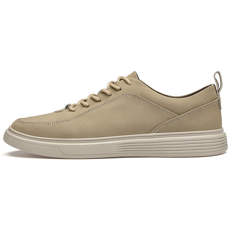 Men's Casual Sneakers Two-layer Cowhide Breathable Lace Up Fashion All-matching - Imagen 4