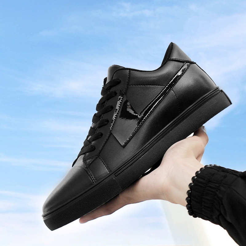 New Skateboard Cowhide Korean Style Height Increasing Insole Men's Shoes - Imagen 3