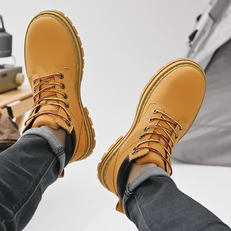 Men's Simple Casual Plus Size Leather Martin Boots - Imagen 5