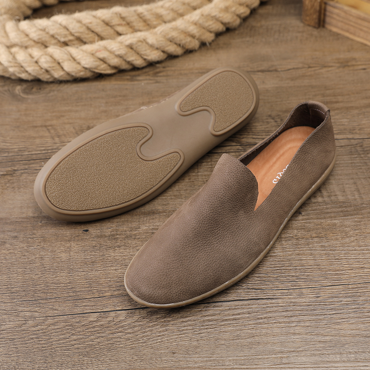 Handmade Men's Shoes Super Soft Breathable Lightweight First Layer Cowhide - Imagen 3