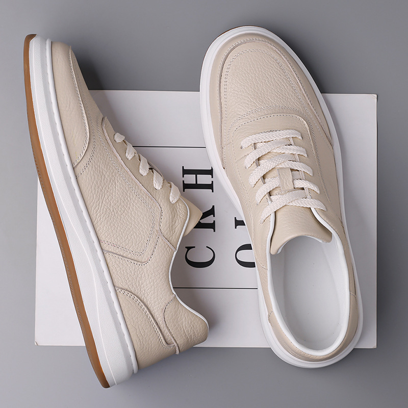 Casual Soft Leather Soft Bottom Men's Sneakers - Imagen 3