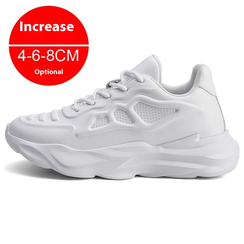 Summer New Invisible Height-increasing Shoes Men's 8CM Breathable Clunky Sneakers - Imagen 5