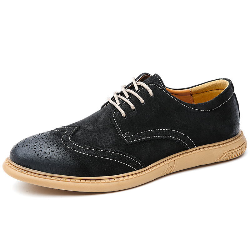 Business Formal Wear Genuine Leather Low Top Retro Lace Up Breathable Men's Shoes - Imagen 8