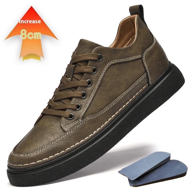 Autumn New Invisible Height Increasing Insole Men's Shoes 8cm Thick Bottom - Imagen 9