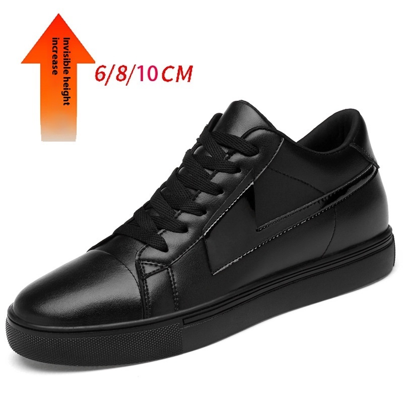 New Skateboard Cowhide Korean Style Height Increasing Insole Men's Shoes - Imagen 2