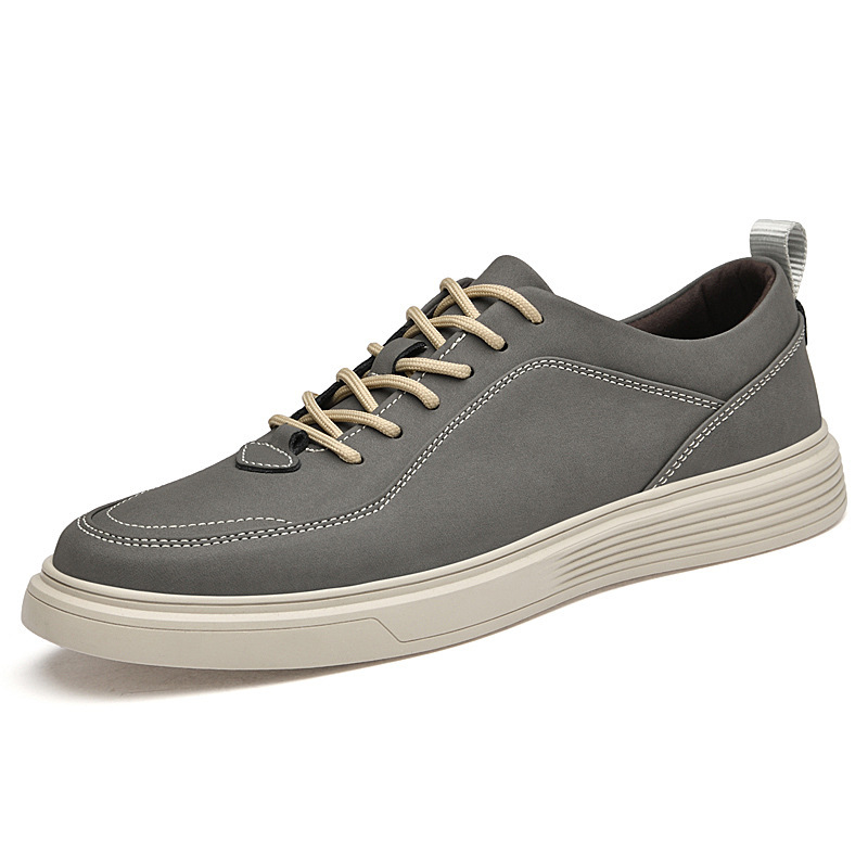 Men's Casual Sneakers Two-layer Cowhide Breathable Lace Up Fashion All-matching - Imagen 2
