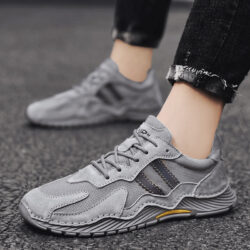 New Men's Low-top Lace-up Hiking Boots Fashion Platform Shoes