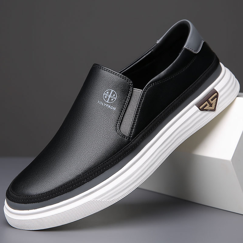 Lazy Slip On Men's Casual Leather Shoes - Imagen 6