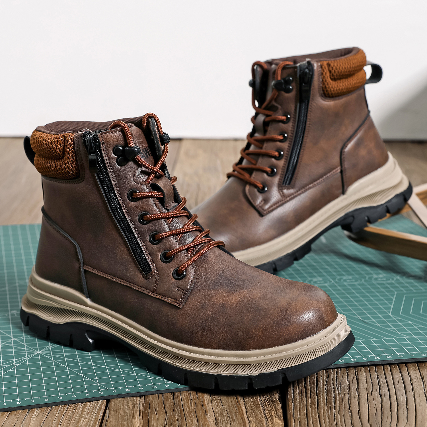 High-top Men's Shoes Men's Deodorant And Breathable Anti-smashing And Anti-penetration Lightweight And Wear-resistant Safety - Imagen 5