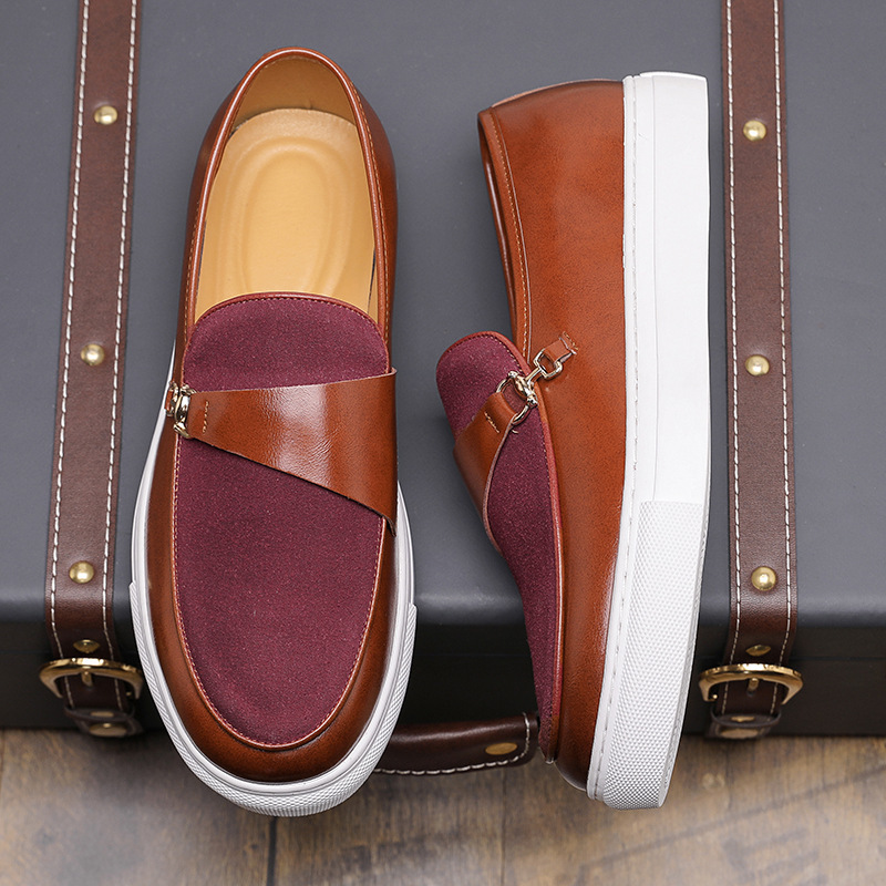 Men's Leather Shoes Horsebit Buckle Slip-on - Imagen 4
