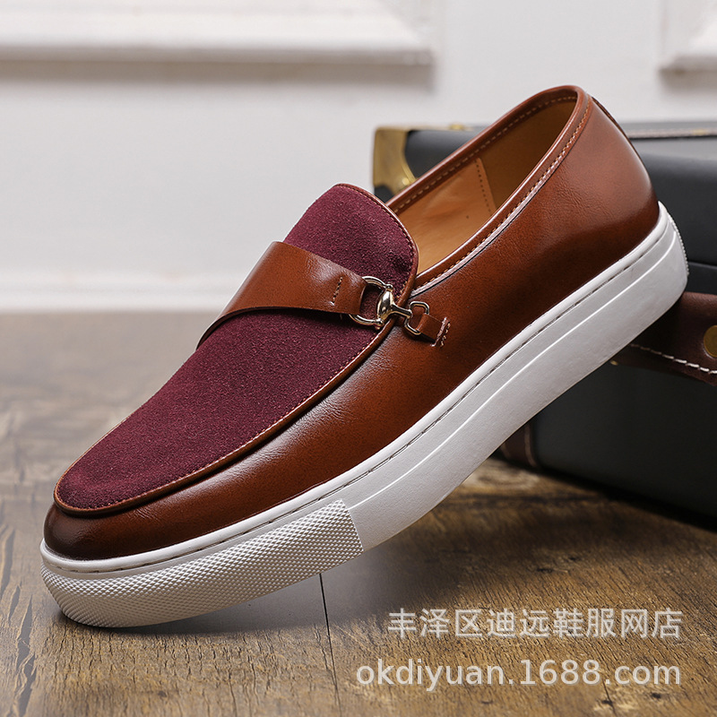 Men's Leather Shoes Horsebit Buckle Slip-on - Imagen 7